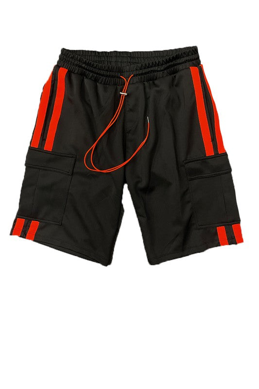 Two Stripe Cargo Pocket Track Jacket Short Suit