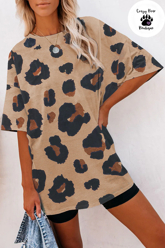 Boyfriend Leopard Print Loose T Shirt