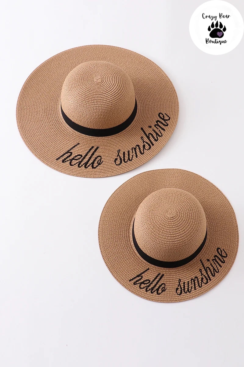 "hello sunshine" straw hat mommy&me