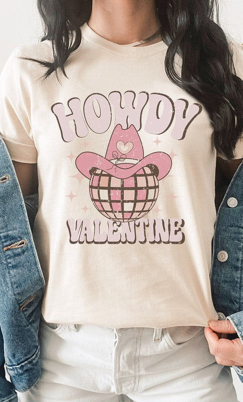 Howdy Valentine Cowboy Disco Ball PLUS Graphic Tee