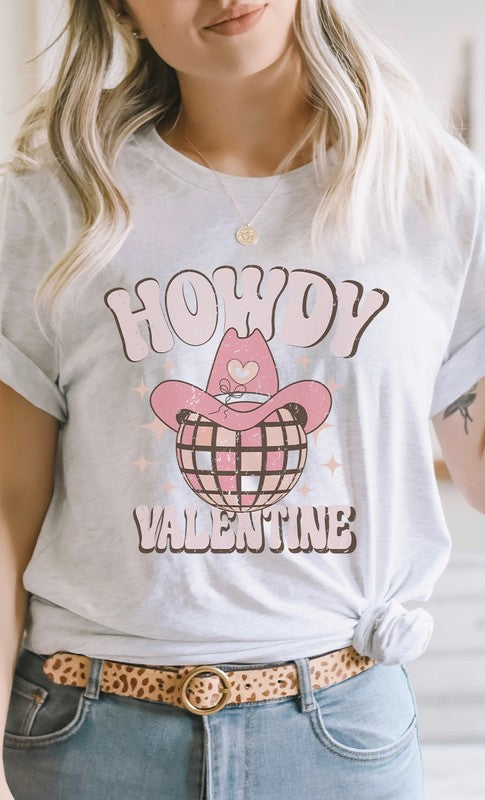Howdy Valentine Cowboy Disco Ball PLUS Graphic Tee