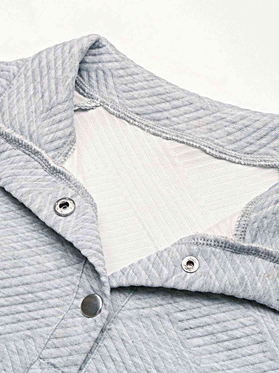 Half Buttoned Collared Neck Sweatshirt with Pocket