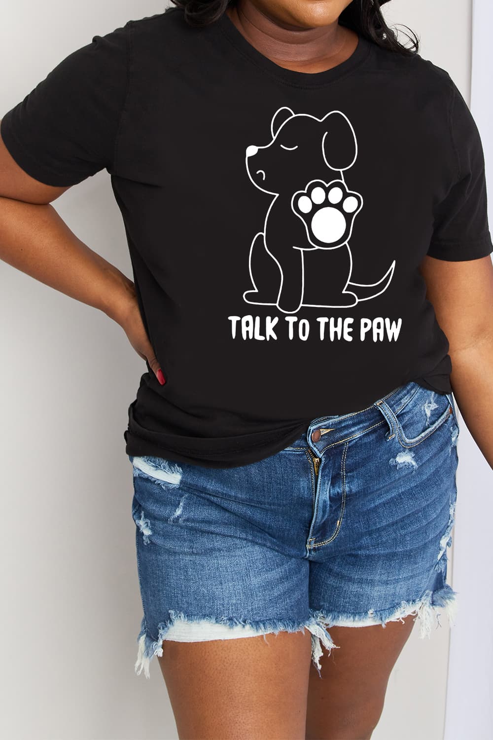 Simply Love Full Size TALK TO THE PAW Graphic Cotton Tee